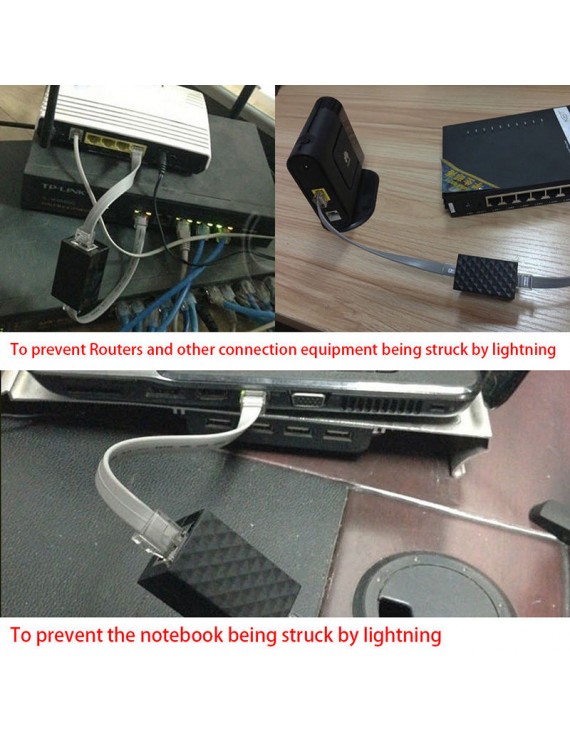 Lightning Arrester RJ-45 Adapter Ethernet Surge Protector Network Protect Device