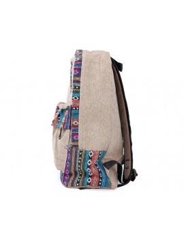 Canvas Bohemian Tribal Rucksack Backpack - Khaki