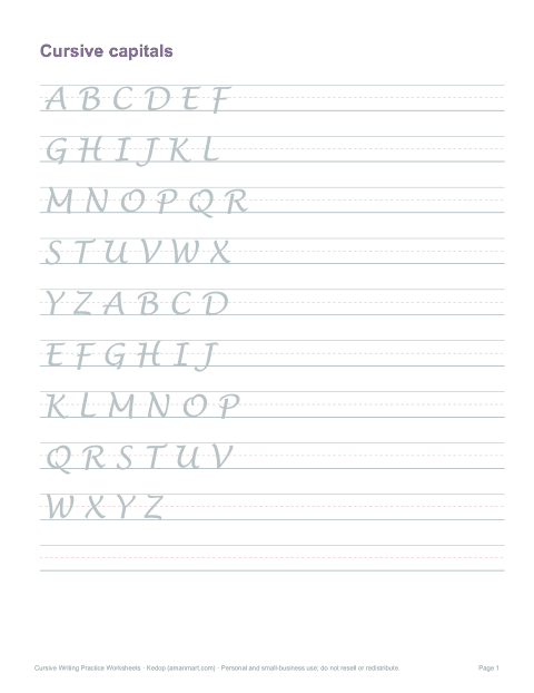 Preview of the first page of Uppercase A–Z