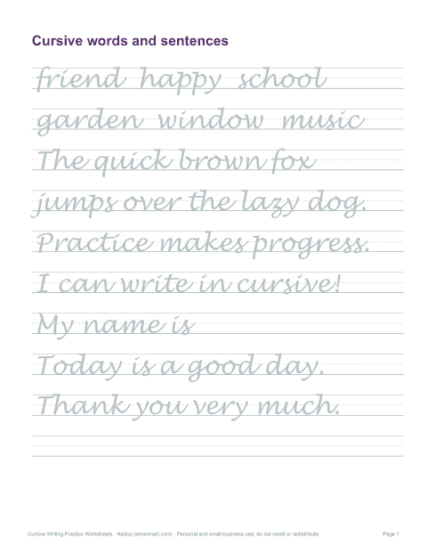 Preview of the first page of Words & sentences